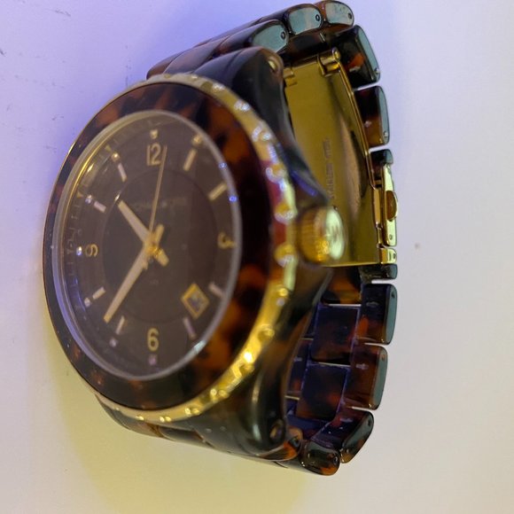 MICHAEL KORS Brown Tortoise Shell Acetate Ladies Watch - Picture 1 of 4